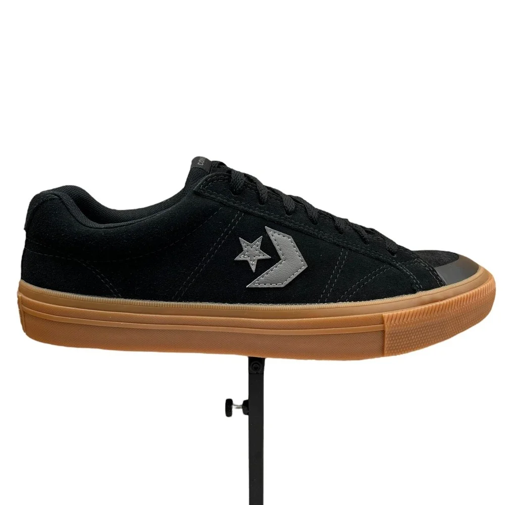 Converse Mens‎ Suede Skate Sneakers Size 10 Black Gum Sole Sport Casual Lace up - Picture 11 of 12